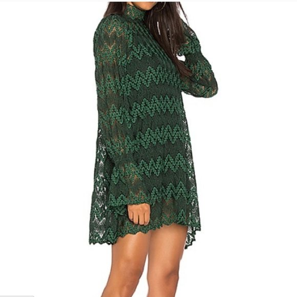 free people long sleeve boho dress w/flare sleeves - Picture 2 of 10